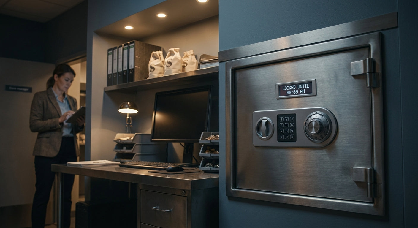 Time lock safes for retail cash rooms