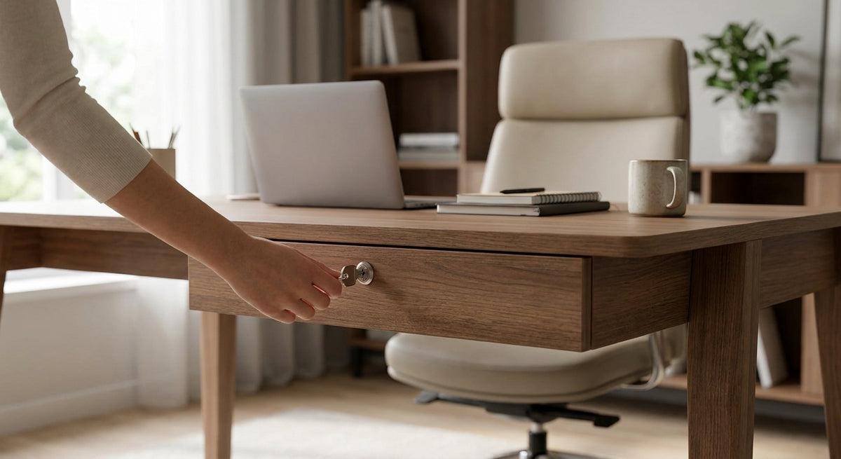 Lockable drawers for home offices