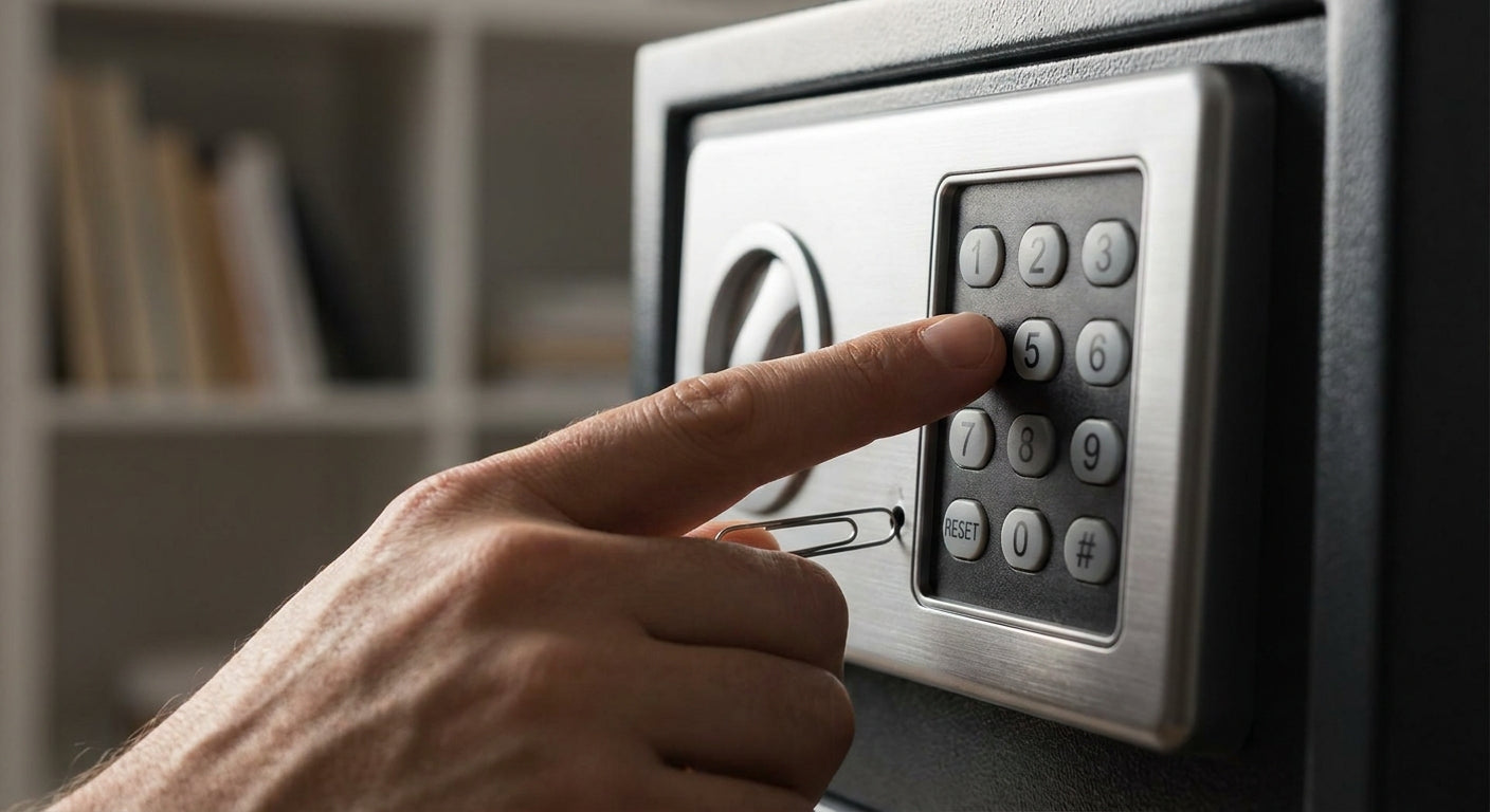 How to reset a digital safe lock code