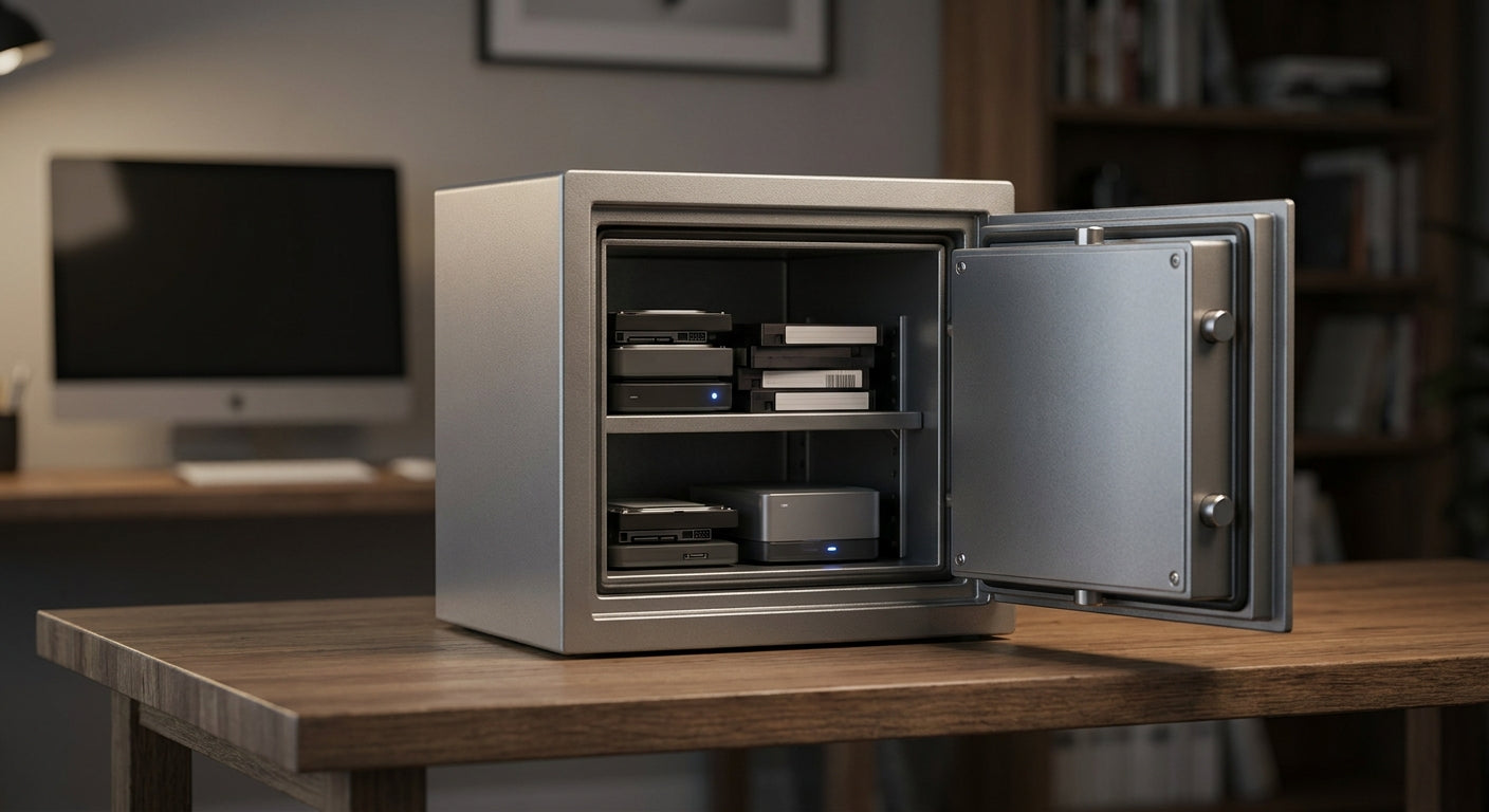 Fireproof safes for storing hard drives and backups
