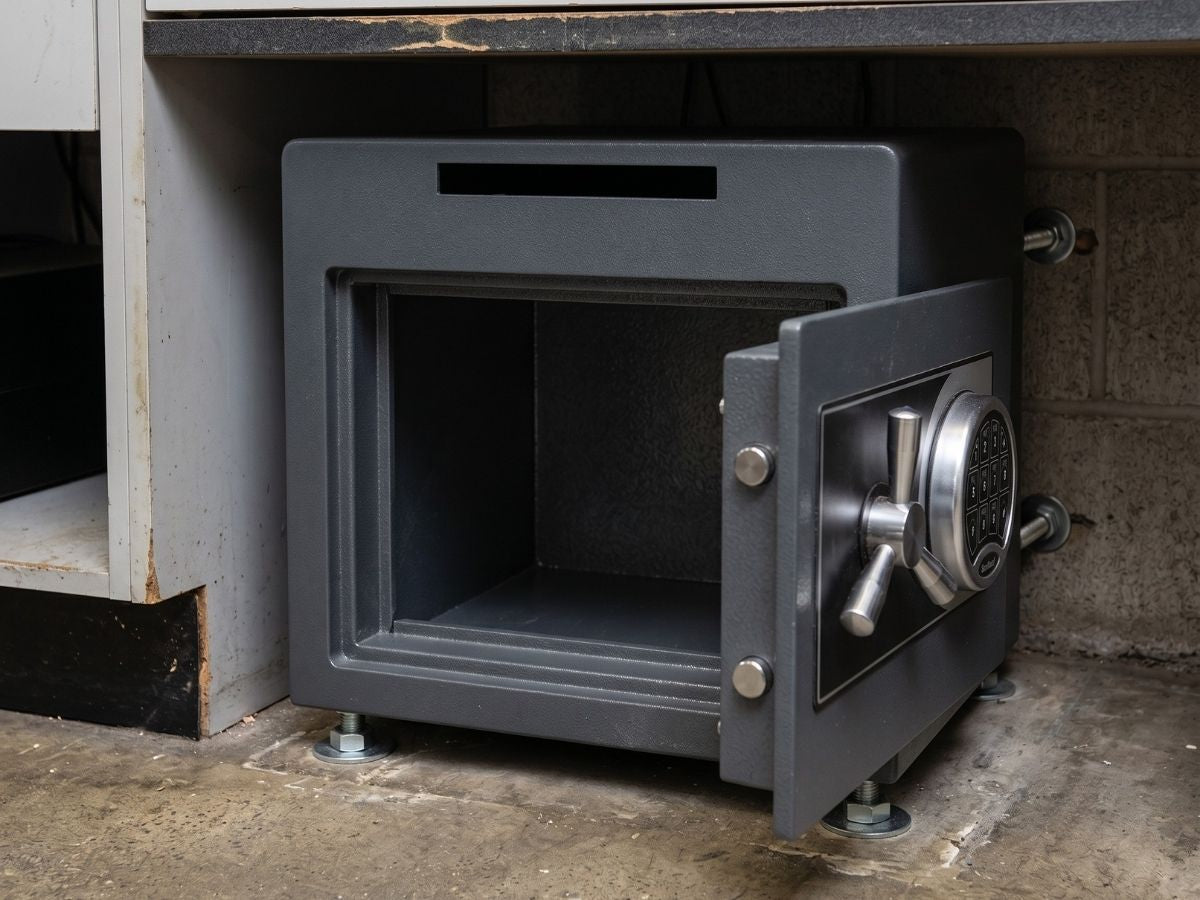 Chubbsafes Air 15 electronic safe installed inside a wardrobe